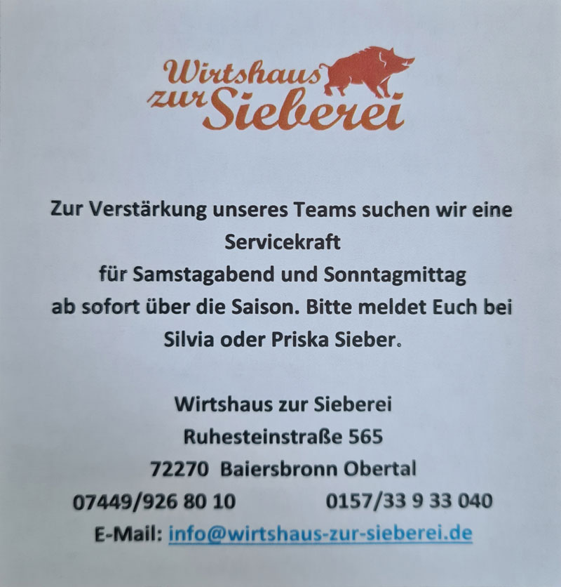 Servicekraft gesucht Servicekraft gesucht